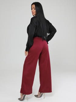 Брюки "Палаццо" замша бордо