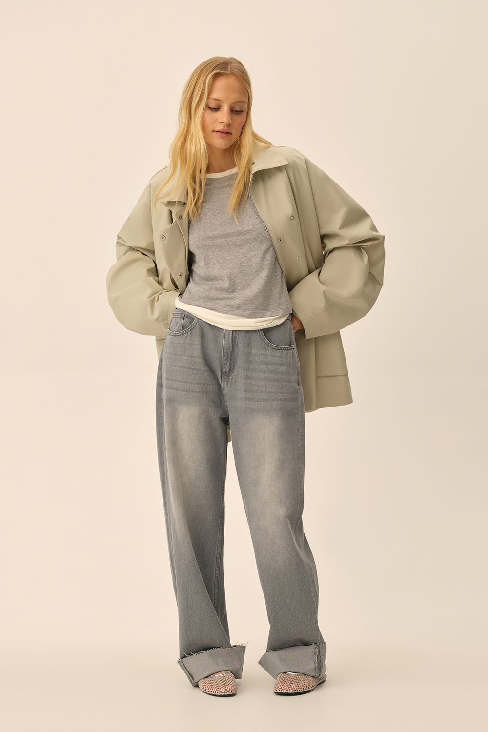 Лонгслив с футболкой (Ballet princess), молочный с серым