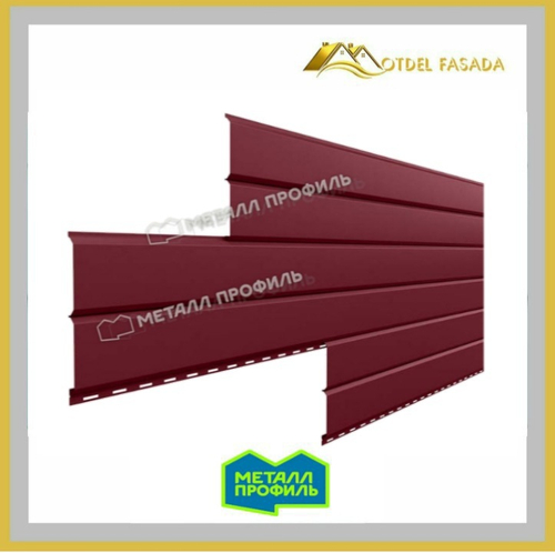 Сайдинг металлический L -Брус ХL Norman MP ПЭ- RALL 3005 Красное вино 0.5мм