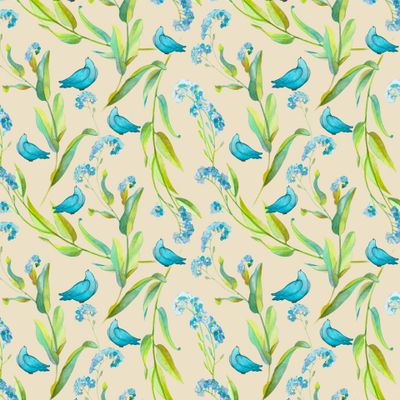 Голубая птица в незабудках