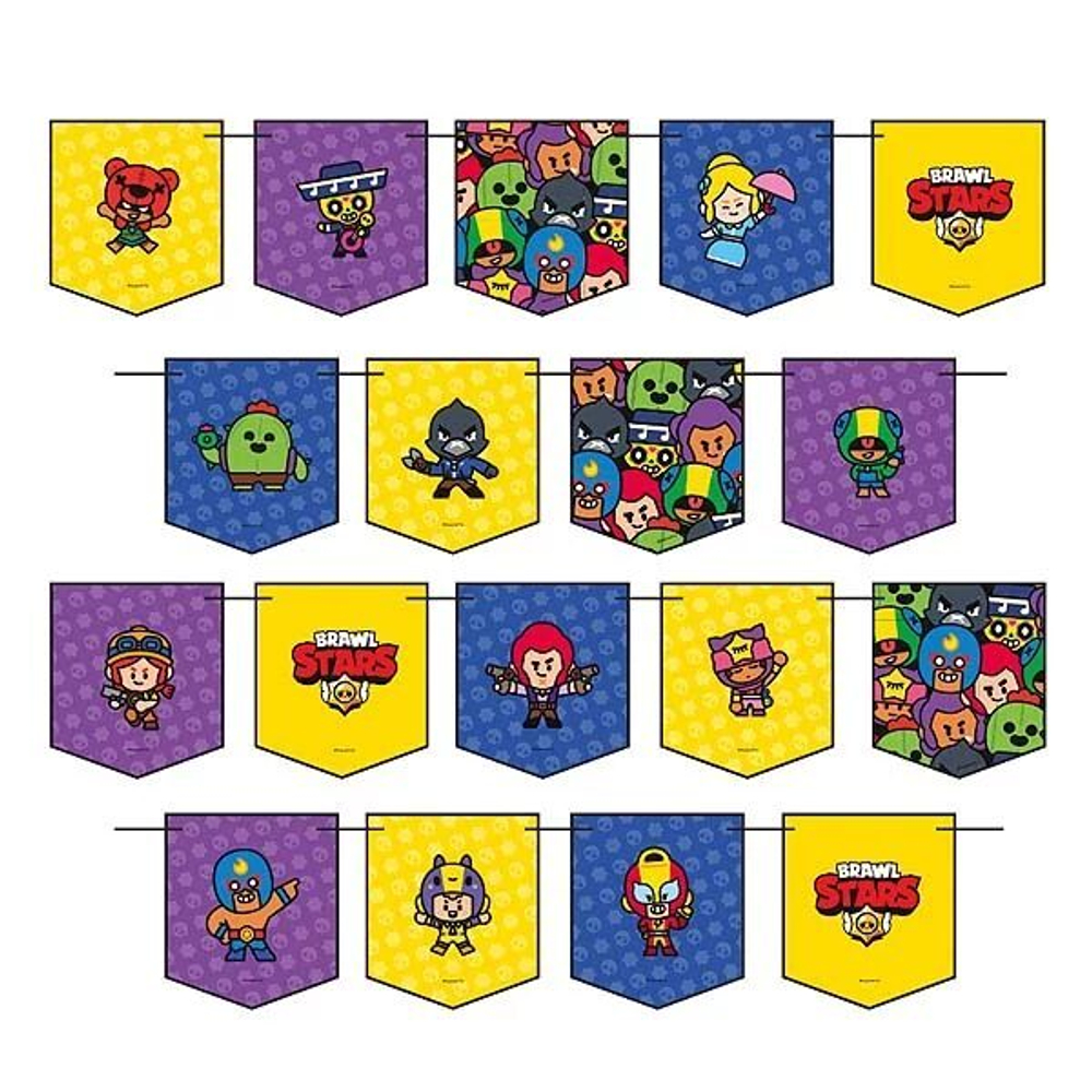 Гирлянда Флажки, Brawl Stars, Ассорти, 300 см, 1 шт.