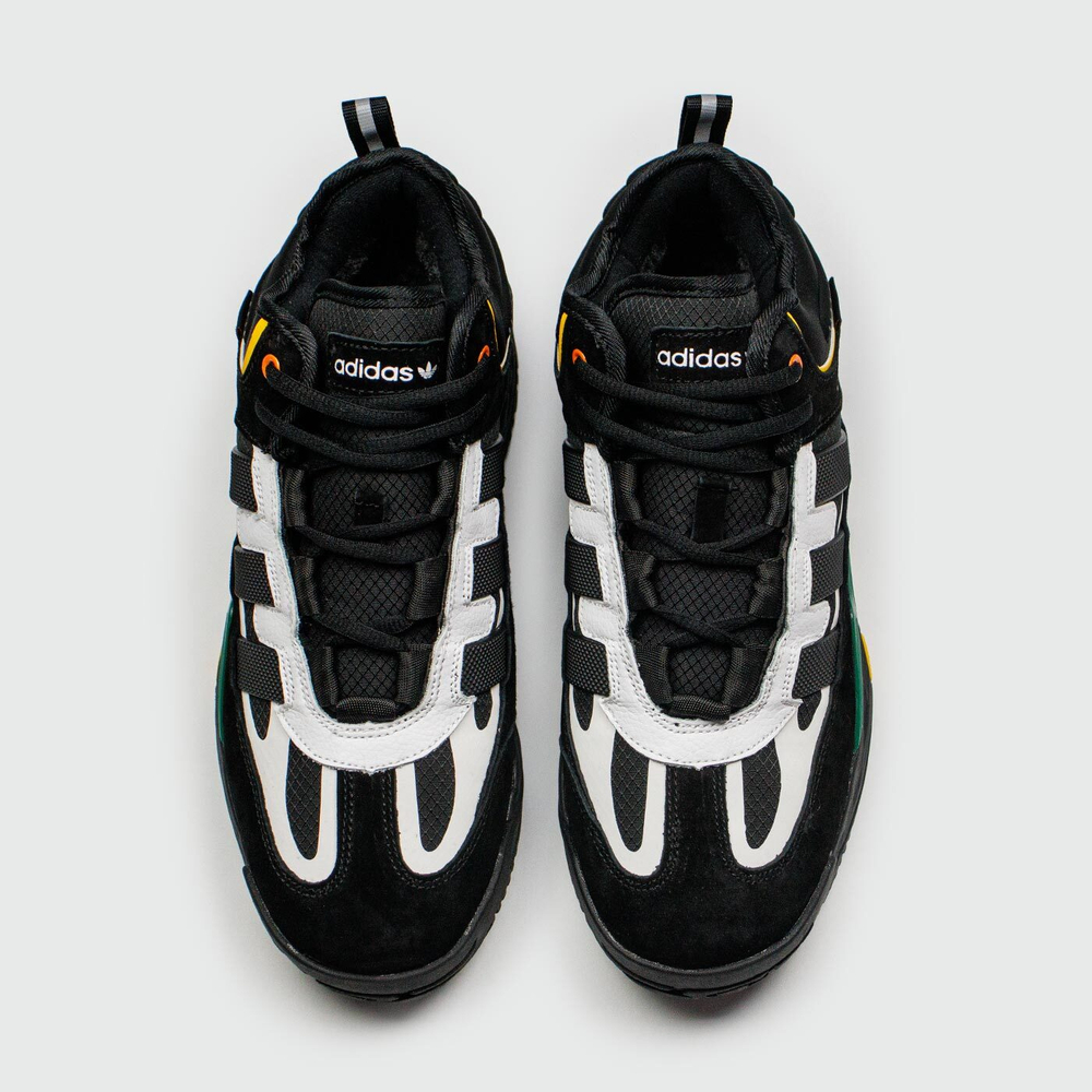 Кроссовки Adidas Niteball Black Green with Fur