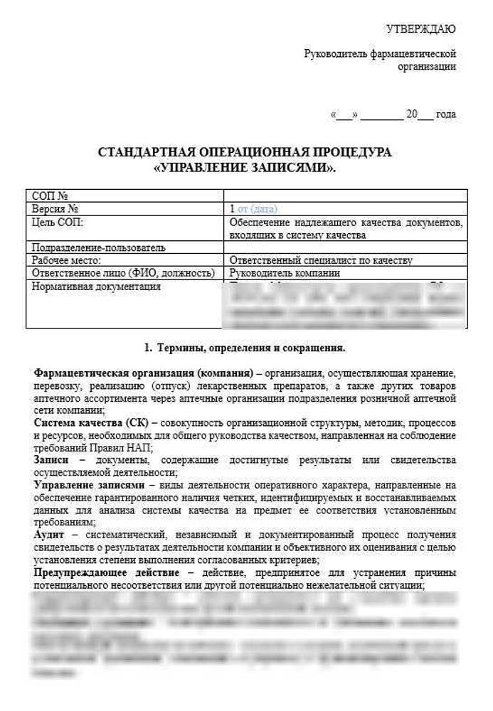 Сборник Стандартные операционные процедуры (СОП) для аптек