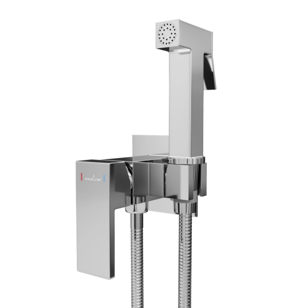 Смеситель с гигиенической лейкой 25k MIXLINE ML31-082 "Ray" встраиваемый