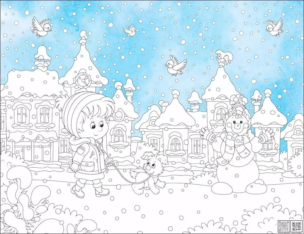 Цифровое панно ID Wall Раскраска в цвете "Прогулка с щенком"