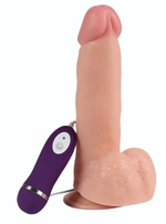 Реалистичный вибратор REAL с пультом управления - 20 см. (Цвет: телесный)