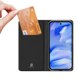 Чехол книжка из PU кожи черного цвета от Dux Ducis для Google Pixel 9a, серия Skin Pro Series Case
