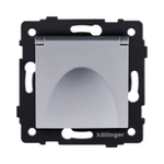 Розетка штепсельная SCHUKO 16A/250 В с крышкой, серый Kollinger REA-006GY для Aspekt, Eleganz, Reflex
