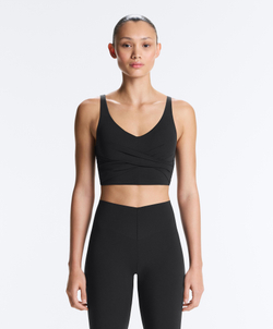 Oysho Топ Light Touch с перекрестной спинкой, черный