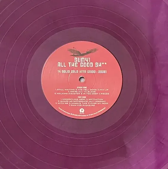 Sum 41 – All The Good Sh** - 14 Solid Gold Hits 2000 - 2008 - Purple Swirled LP