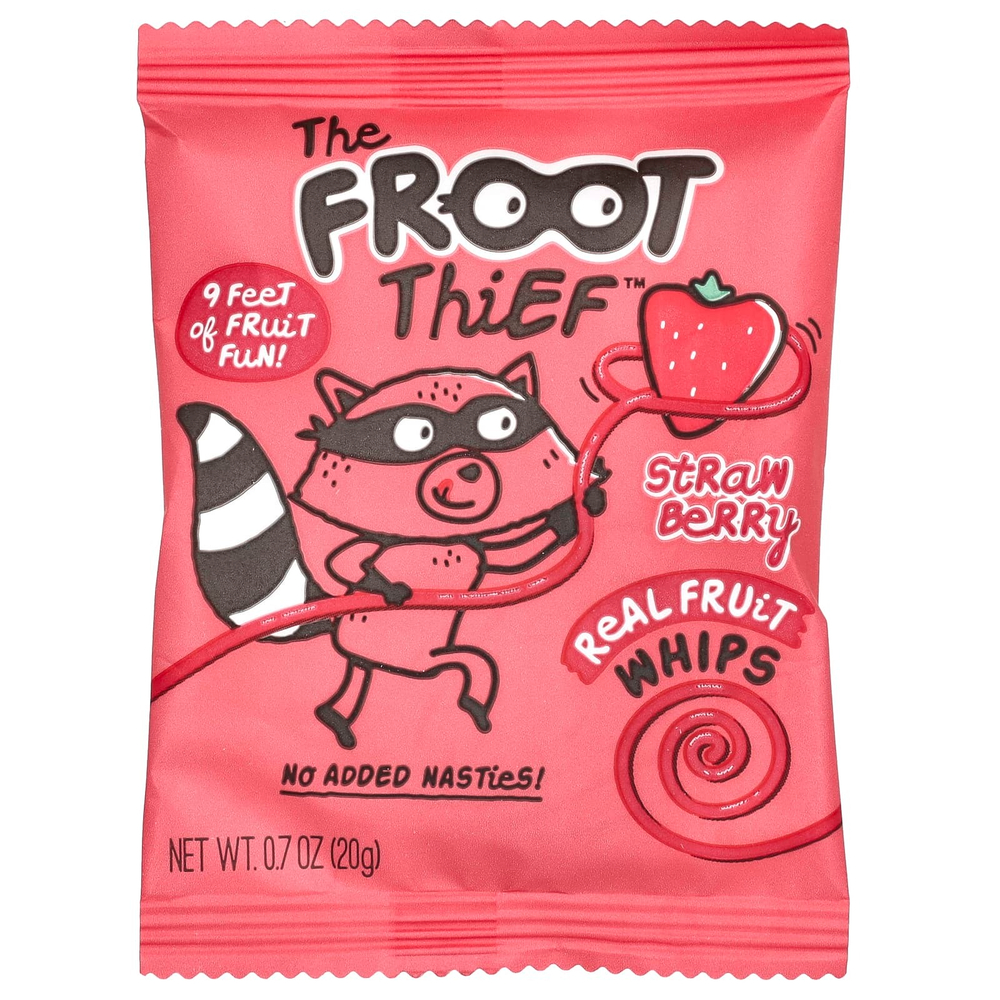 The Froot Thief, Real Fruit Whips, клубника, 5 пакетиков по 20 г (0,7 унции)