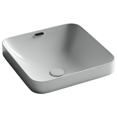 Раковина встраиваемая сверху CERAMICANOVA Element с отверстием слива - перелива квадратной формы 438x438x172 мм цвет белый арт. CN6077