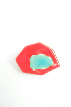 Брошь "Красное озеро" @evaceramicart, новая