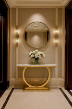 Стол-консоль Ist Casa Лира, 120х40х76 см, небесный белый, золотой