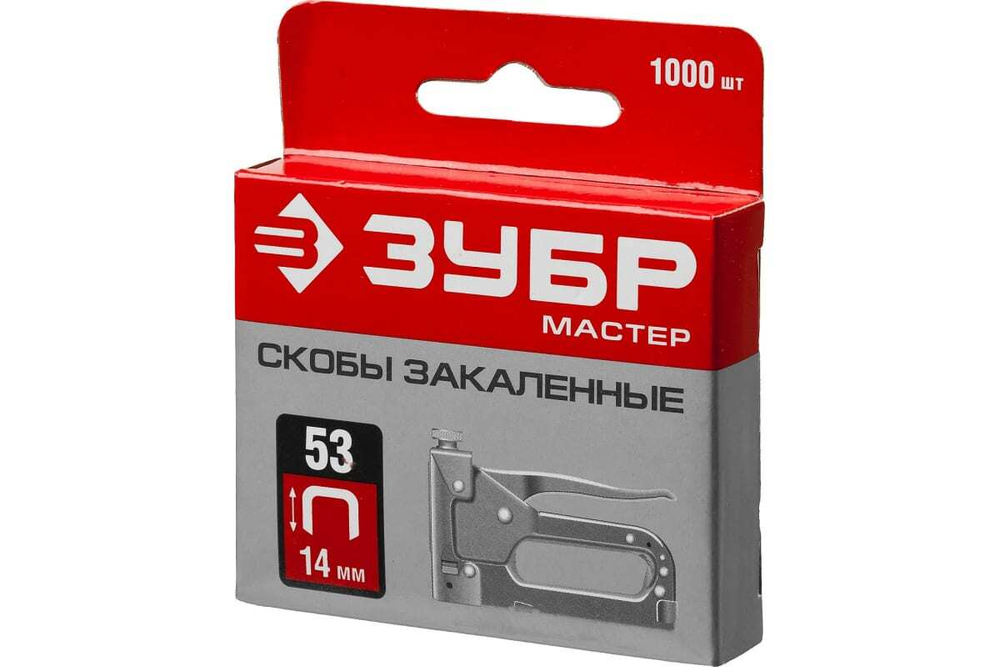Закаленные узкие скобы для степлера ЗУБР тип 53, 14 мм, 1000 шт. 31625-14