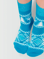 Теплые шерстяные носки Н212-20 бирюзовый
