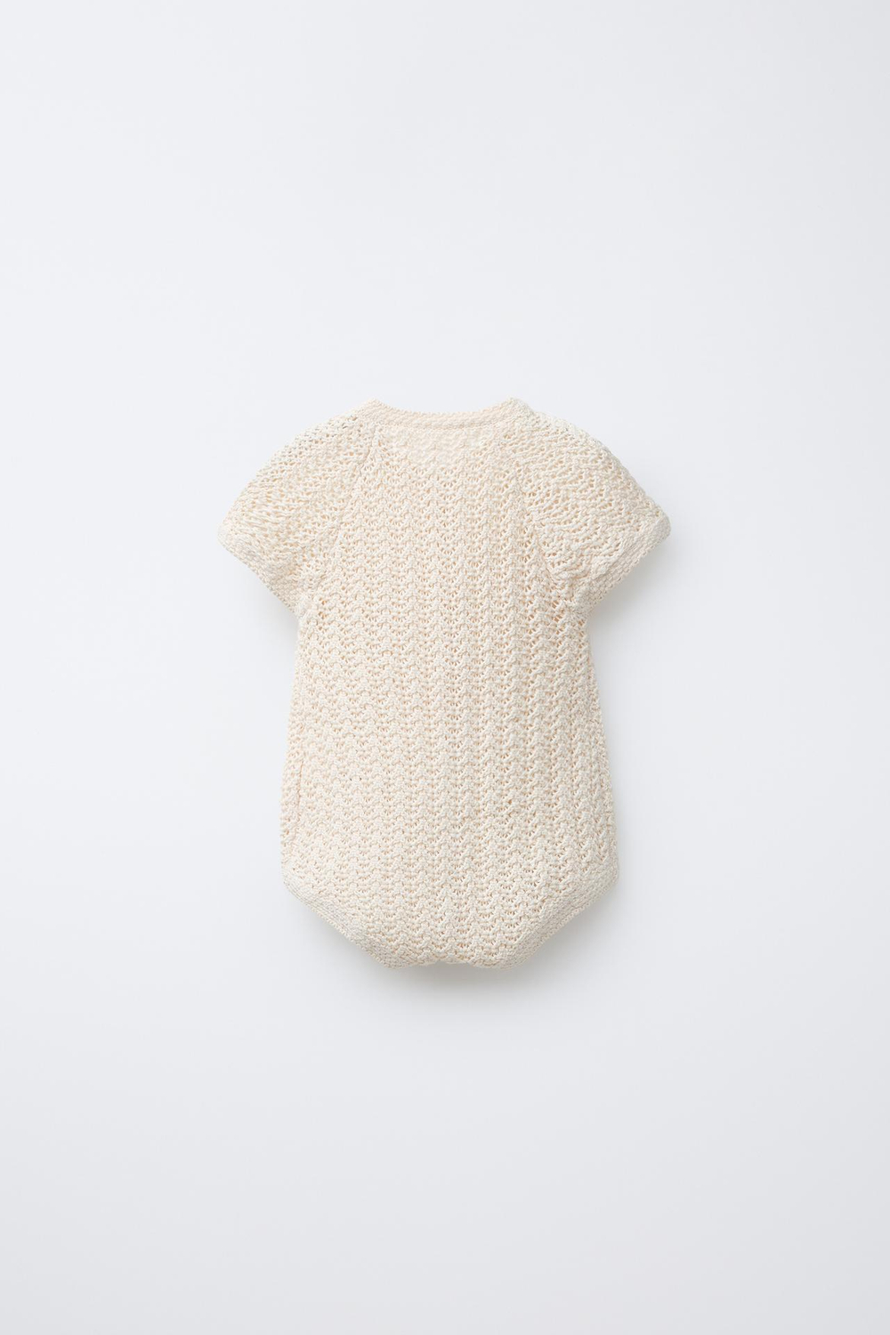 ZARA КОМБИНЕЗОН ИЗ КРУЖЕВА КРОШЕ, ЭКРЮ