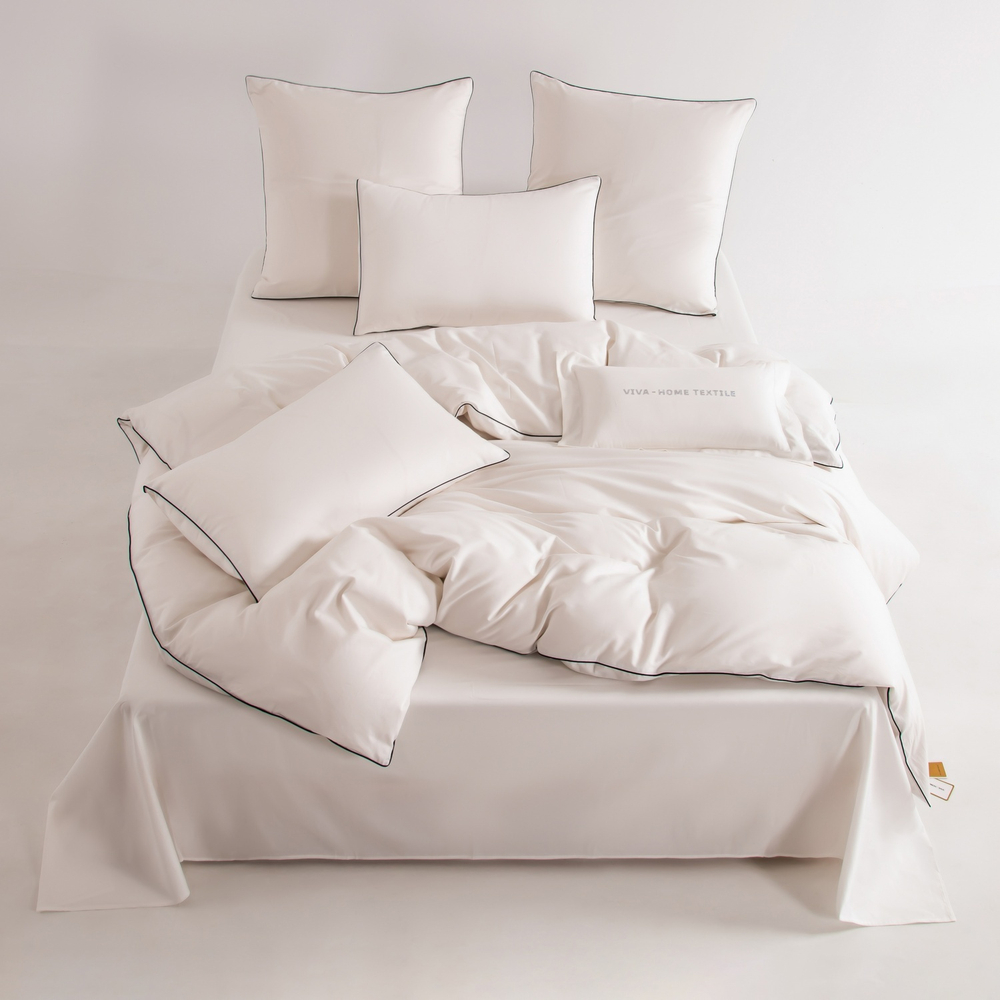 КПБ Однотонный Сатин Элитный на резинке OCER023, Евро, 4 наволочки, простынь 180*200*30
