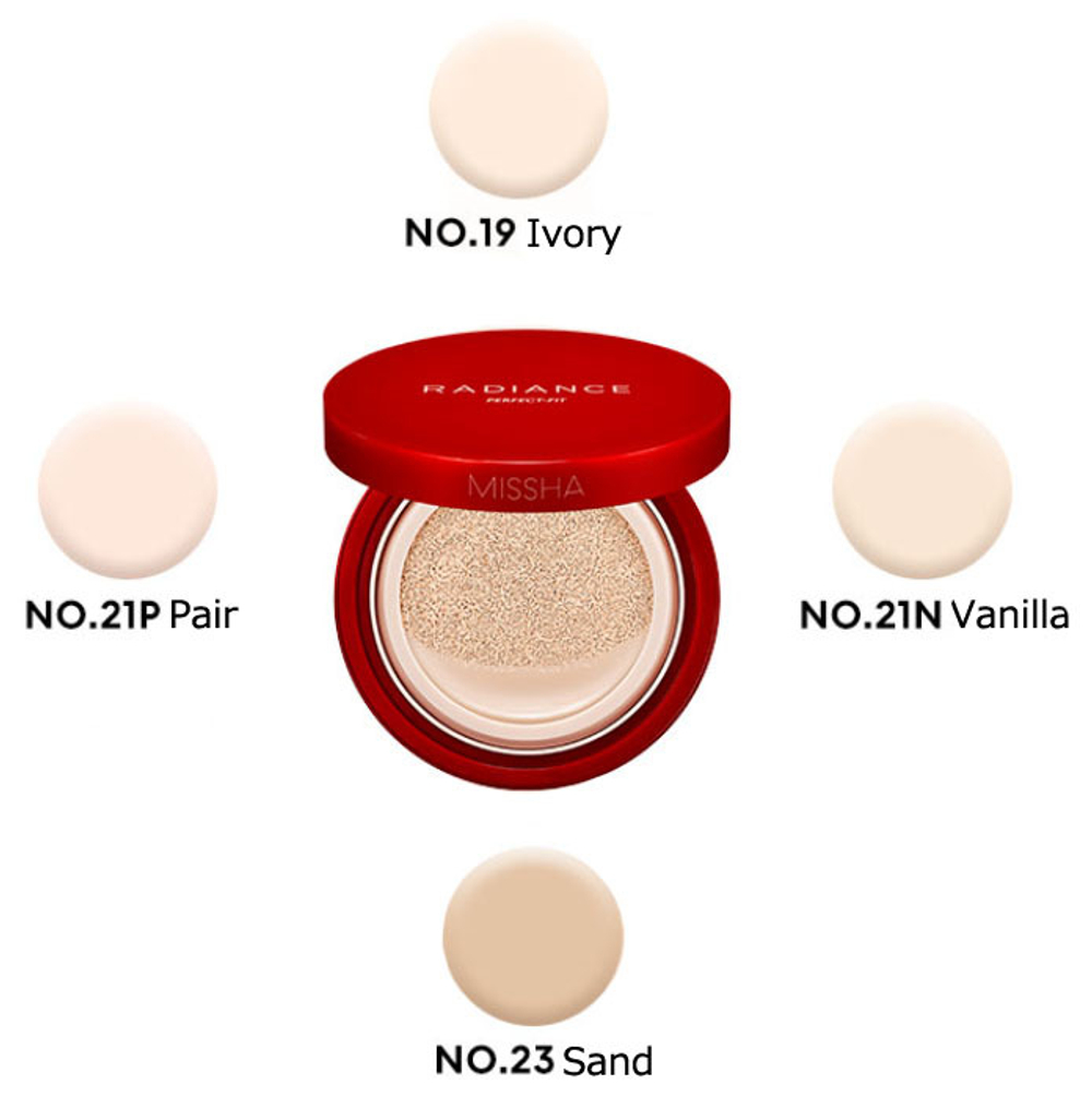 Missha Тональная основа-кушон Radiance Perfect Fit Cushion Foundation No.21 Vanilla 15 г
