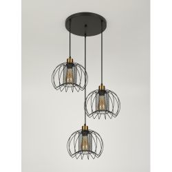 Светильник подвесной (подвес) Rivoli Adelaida 5108-203 3хЕ27 60 Вт лофт-кантри | Rivoli