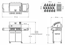 Газовый гриль Napoleon Legend 485, 6 горелок (с ИК-горелкой)