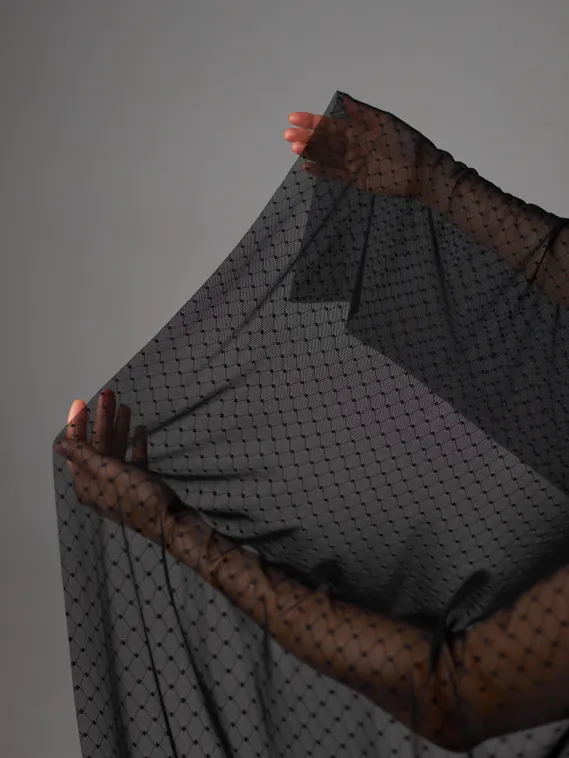 Сетка эластичная оптом, франц. решетка, черный 170