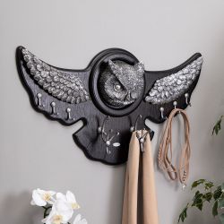 Вешалка настенная Bubo Орех Оберджин Античное Серебро