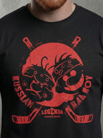 Футболка спортивная хлопковая мужская черная LEGENDA Хоккеисты красные