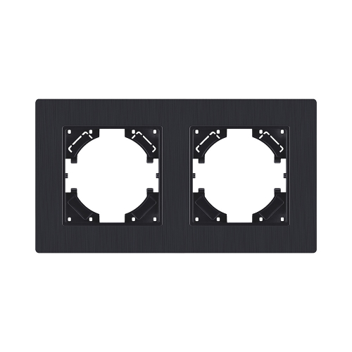 Рамка 2-постовая, черный матовый Kollinger Eleganz Plex EP2BM