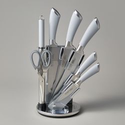 НАБОР НОЖЕЙ AGNESS НЖС НА ПЛАСТИКОВОЙ ВРАЩАЮЩЕЙСЯ ПОДСТАВКЕ 8 ПР.