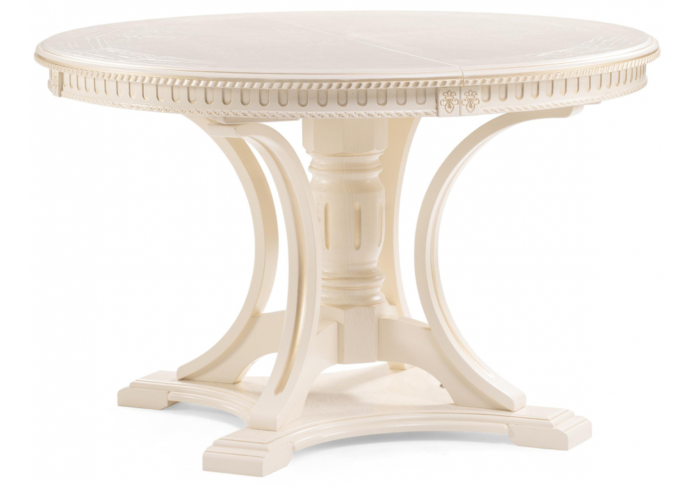 Стол деревянный Woodville Нозеан круглый бежевый, золото