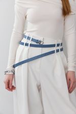 БАЗОВЫЙ ТОНКИЙ РЕМЕНЬ С МЯТОЙ ПРЯЖКОЙ BLUE