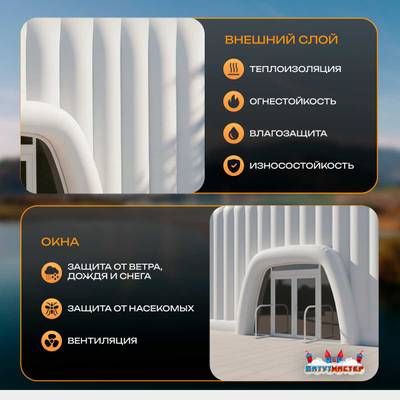Пневмокаркасный куб «Форт 2» 15×15×6 м — из ПВХ, для выставок, фестивалей и торговых зон