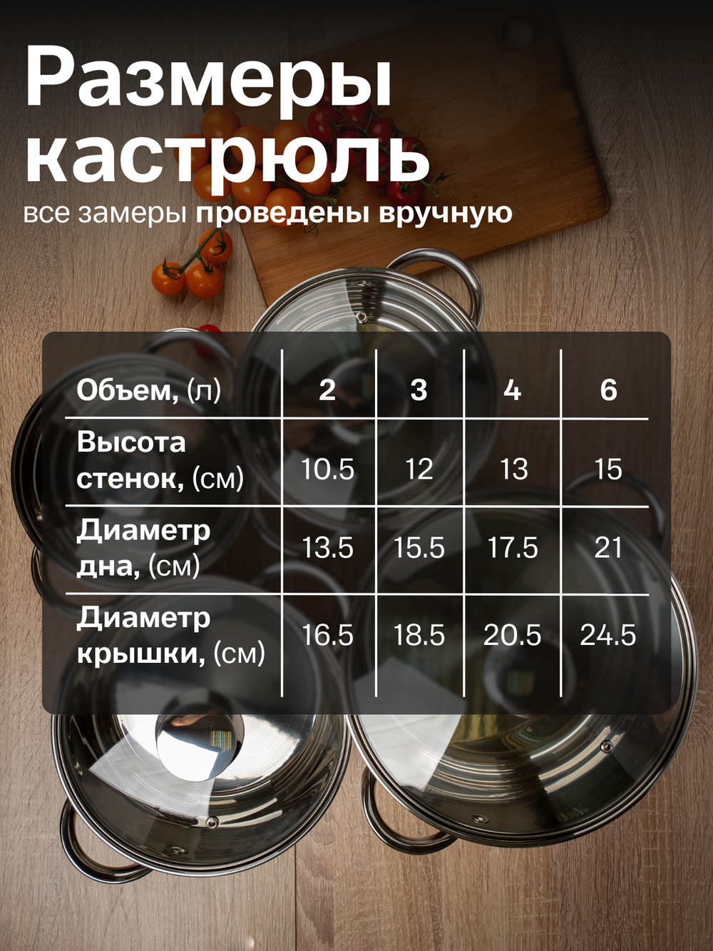 Набор посуды со складными ручками и крышками 4 шт.