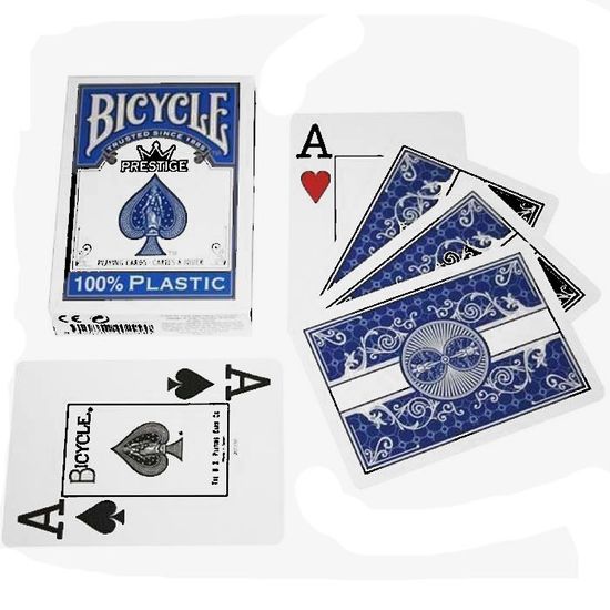 Карты "Bicycle Prestige Rider 100% Plastic Jumbo red/blue"