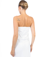 Женское кожаное платье корсет белое с молнией