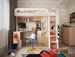 Детский комплекс «Мультиплекс» (дуб млечный), ЛДСП 16 мм, Мебельсон, г. Ижевск