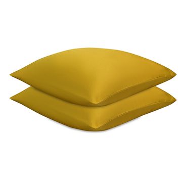 Набор наволочек из премиального сатина горчичного цвета из коллекции essential, 70х70 см