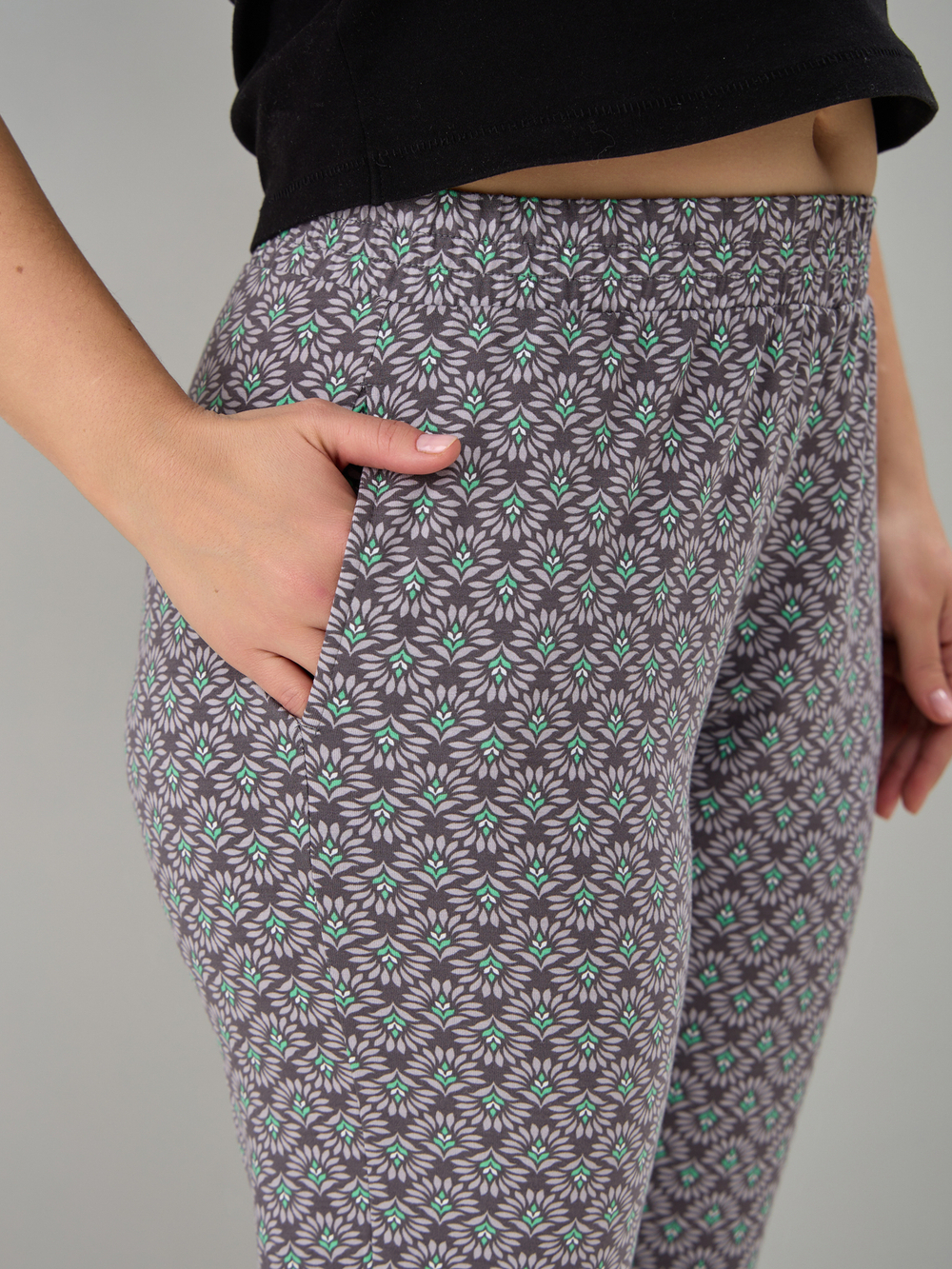 Бриджи Дв-202/кофе-цветочныйорнамент