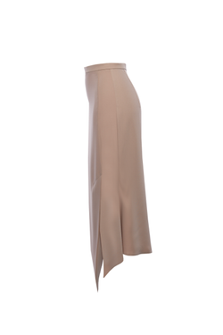 Юбка "Годе" какао с ассиметричной шлицей 35-18FW