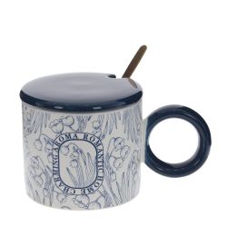 GAEM Кружка с крышкой и ложкой, 350 мл, L14 W9 H8 см, 4в.