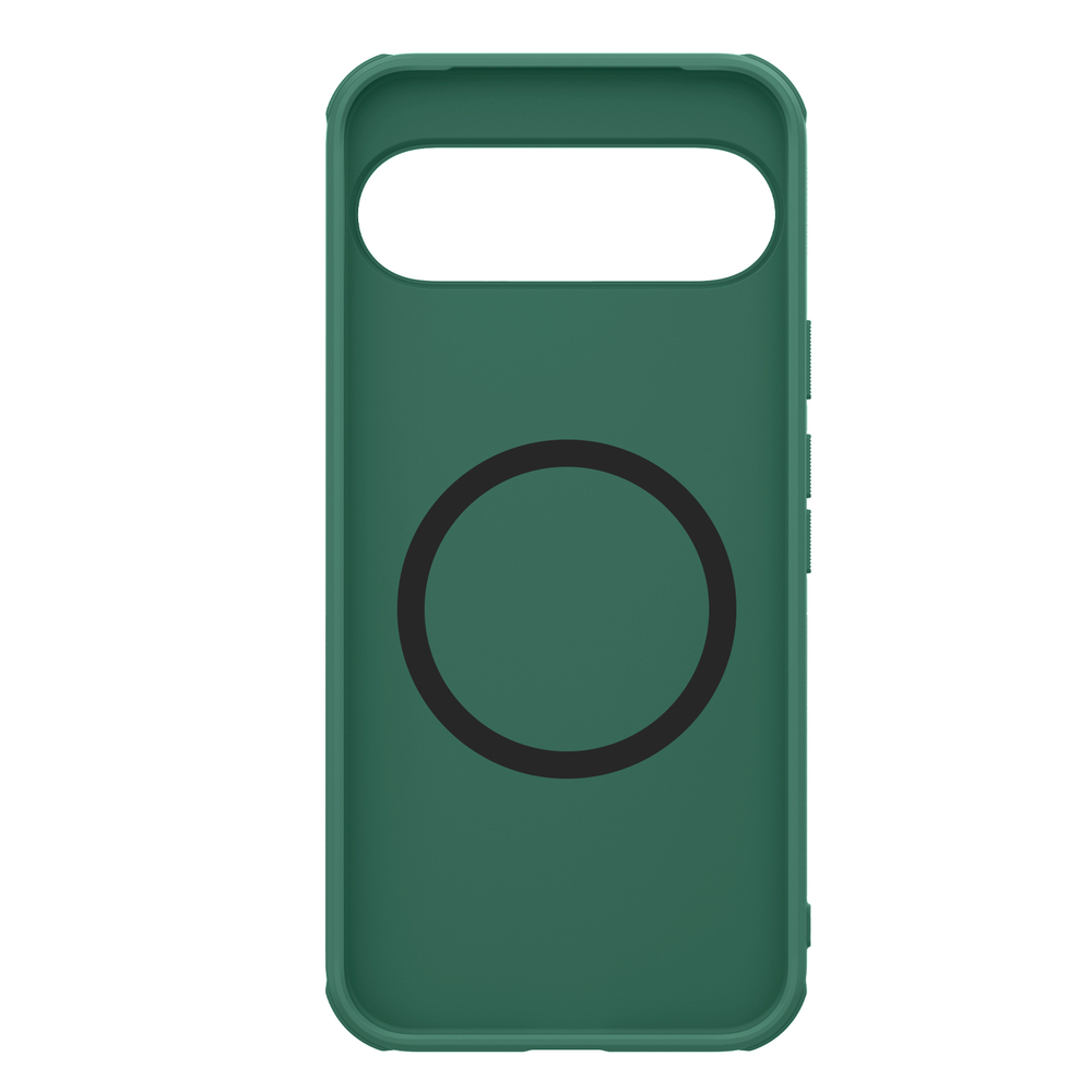 Чехол зеленого цвета (Dark Green) от Nillkin c поддержкой зарядки MagSafe для Google Pixel 9 Pro XL, серия Super Frosted Shield Pro Magnetic Case