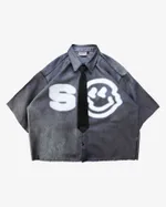 Рубашка SoWhat? Smile укороченная черная