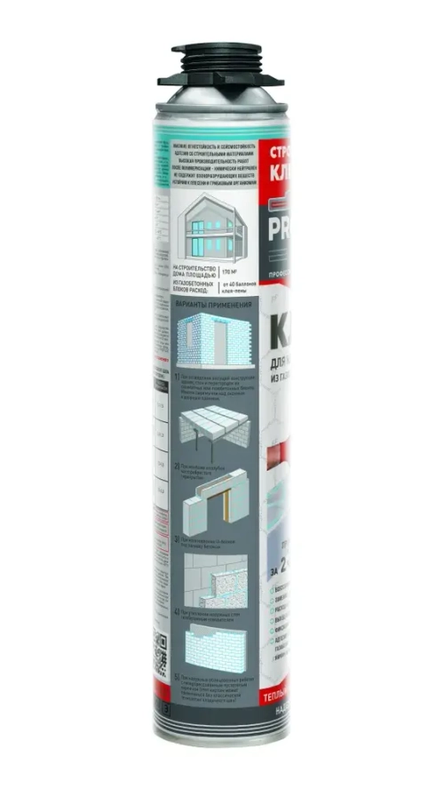 Клей-пена для кладки блоков и кирпича PROFFIX 101,комплект 12 баллонов