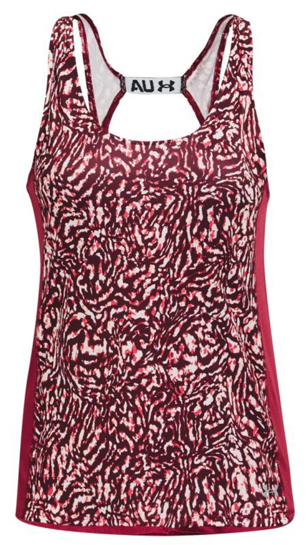 Женский топ теннисный Women's UA Fly-By Printed Tank - black rose/reflective