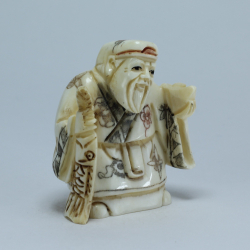 Эксклюзивная нэцкэ Дзюродзин с карпом и денежным корабликом