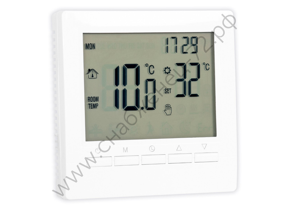 Термостат комнатный TEPLOCOM TSFR-Prog-220/3A 2-х канальный прогр., реле 250В, 3А