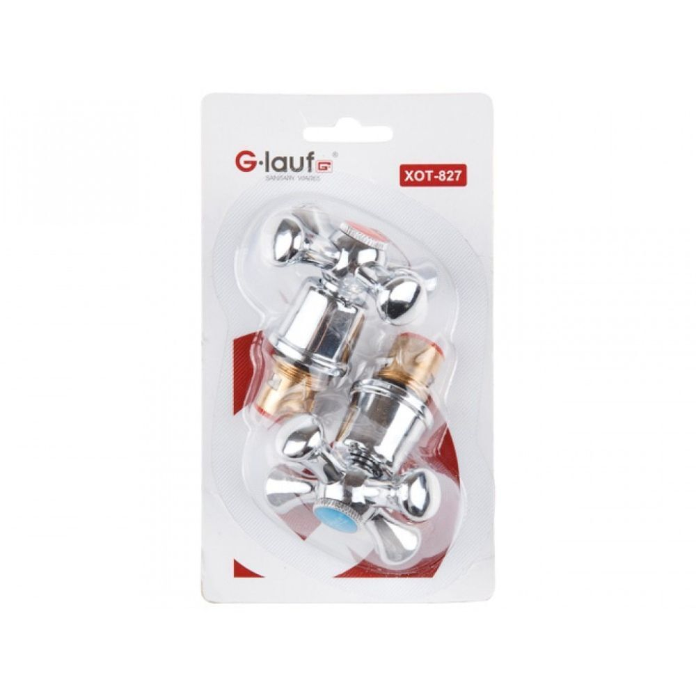 Кран-букса 1/2 '', с маховиком крест, с керамическими вставками, 2 шт, G.lauf, XOT-827
