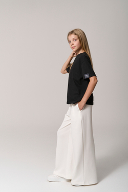 Брюки трикотажные wide leg белые