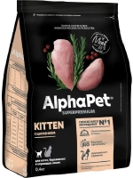 AlphaPet Superpremium Kitten Сухой корм для котят с цыпленком, 400 гр